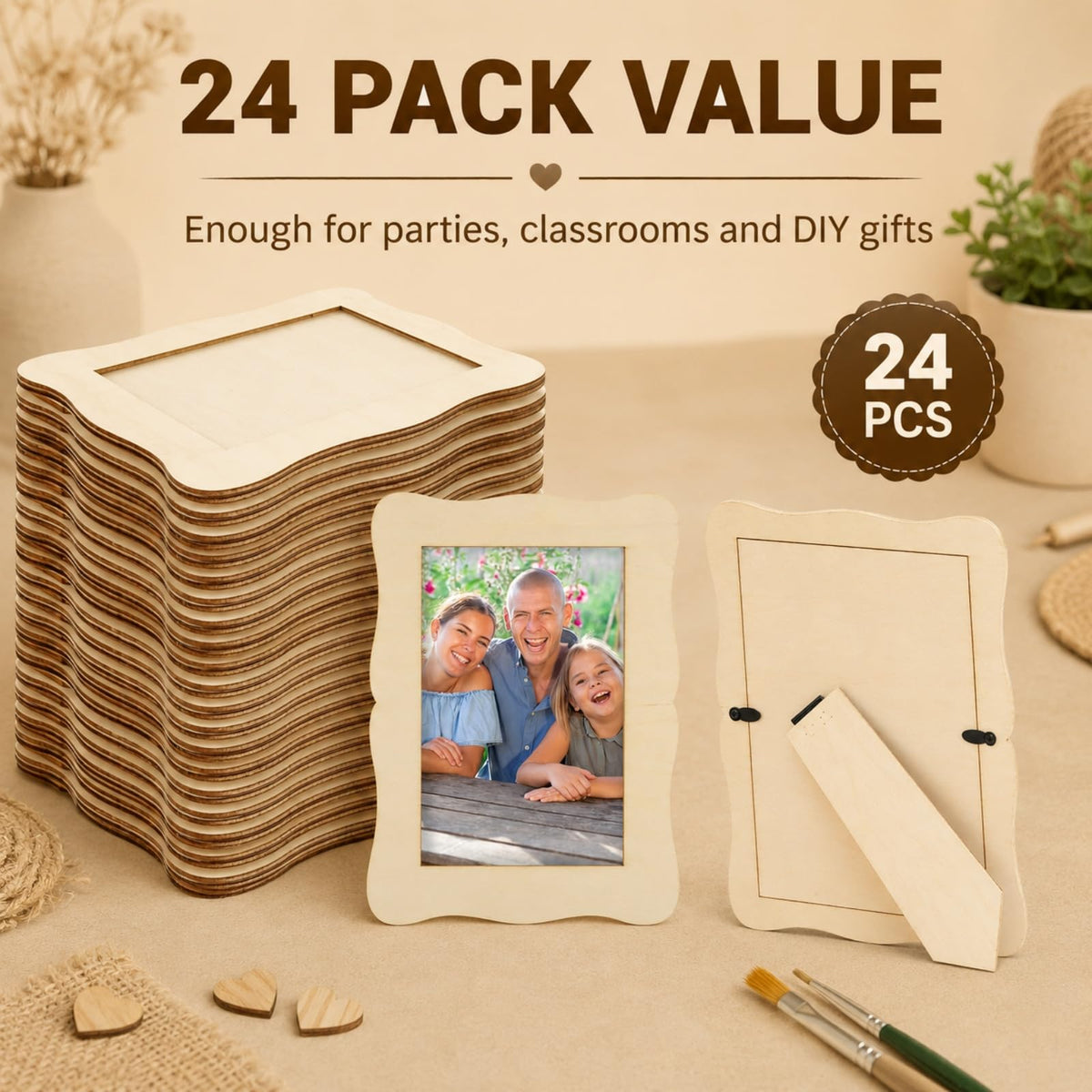 RHBLME wooden frame vertical display supports portrait layouts