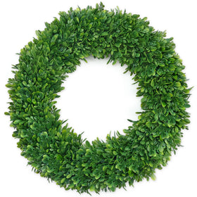 RHTRJ 22-inch boxwood wreath front door adds timeless curb appeal.