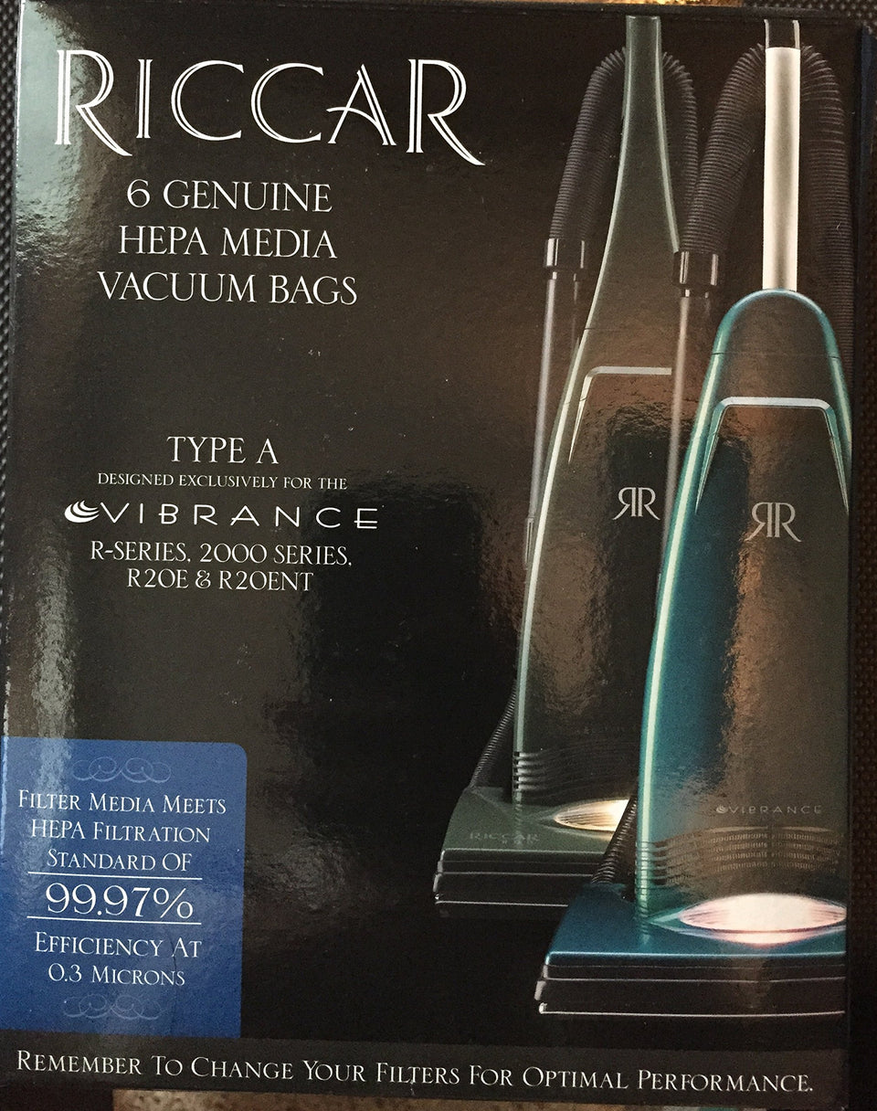 Riccar RAH-6 HEPA bags for Vibrance and R-series vacuums with enhanced filtration
