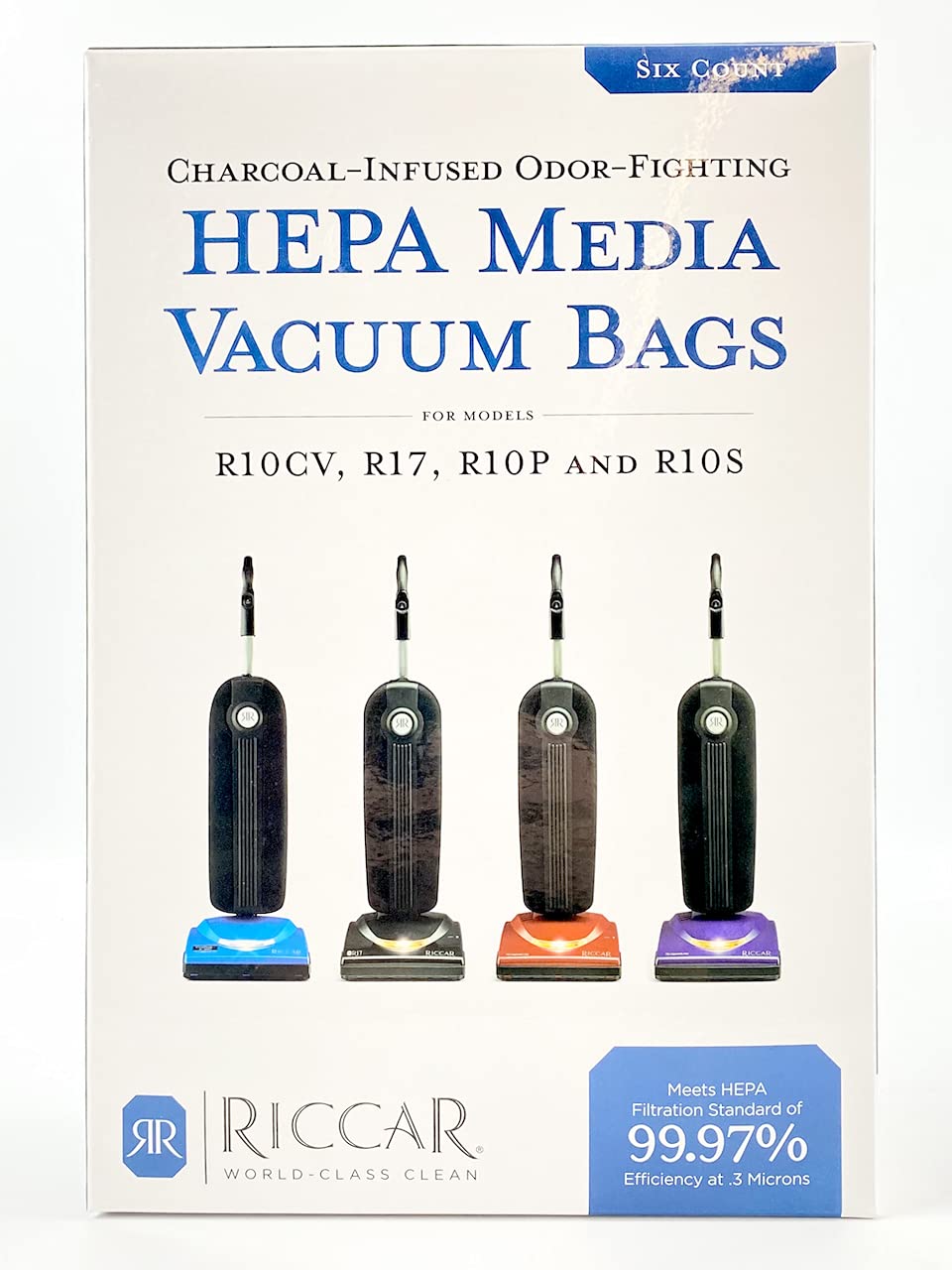 Riccar SupraLite HEPA bag pack ready for quick replacement