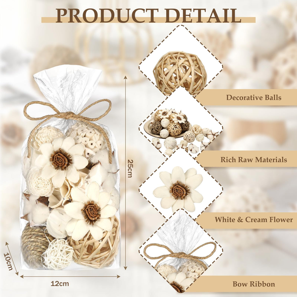 Riceshoot decorative balls bowl filler ready to slip into most vases for versatile decor.