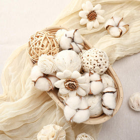 Riceshoot natural rattan cotton accents for elegant home centerpieces.