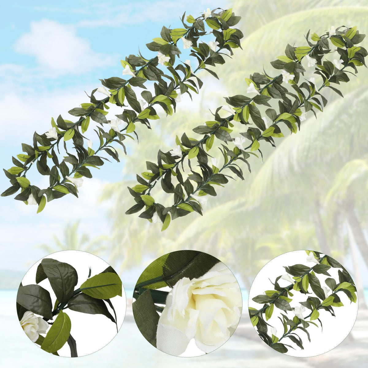 Riceshoot gradient-green lei brings a natural color transition.