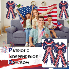 Riceshoot indoor-outdoor patriotic bow designed for versatile placement.
