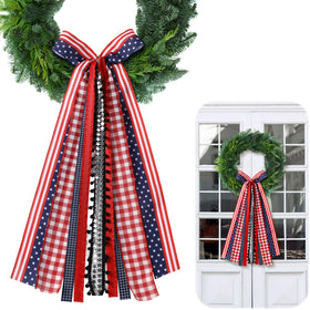 Riceshoot large Fourth of July wreath clip for quick outdoor or indoor display