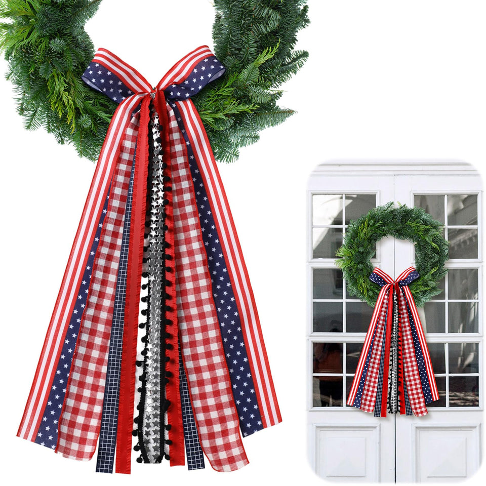 Riceshoot large Fourth of July wreath clip for quick outdoor or indoor display