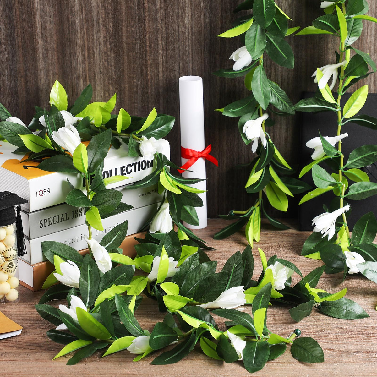 Riceshoot Maile green garland highlighting realistic texture for festive décor.