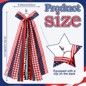 Riceshoot patriotic ribbon bow 25x60 cm adds festive color to doors