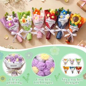 Riceshoot colorful crochet flowers brighten offices and dorm rooms.
