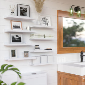 RICHER HOUSE easy-installation floating shelves simplify quick wall mounting.