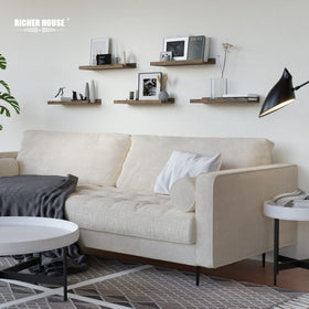 RICHER HOUSE sturdy composite wood shelves offer durable storage and simple setup