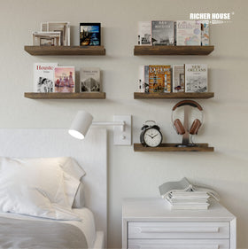 RICHER HOUSE wall-mounted book shelf organizes books while adding clean wall appeal