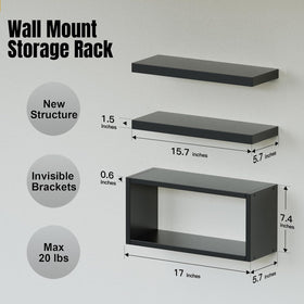 RICHER HOUSE wall mounted shelves with concealed brackets for a clean wall look.