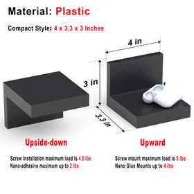Richer House compact black shelves demonstrate 4-inch depth for tidy decor