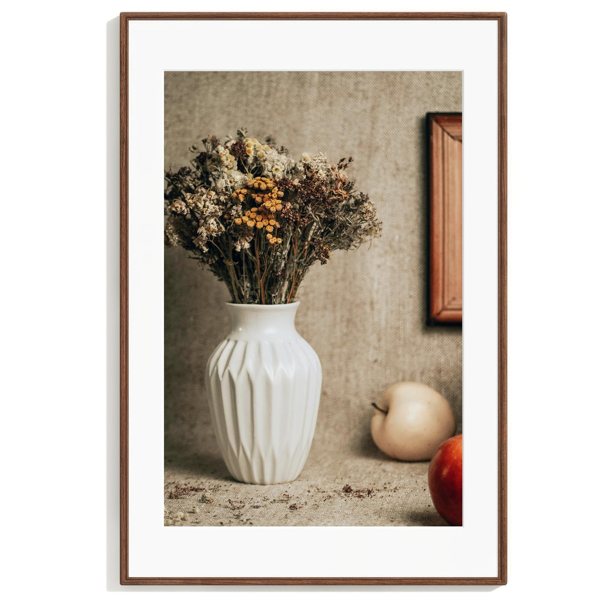 RICHFOCUS 24x36 poster frame in natural walnut wood, wall display ready.