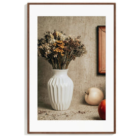 RICHFOCUS 24x36 poster frame in natural walnut wood, wall display ready.