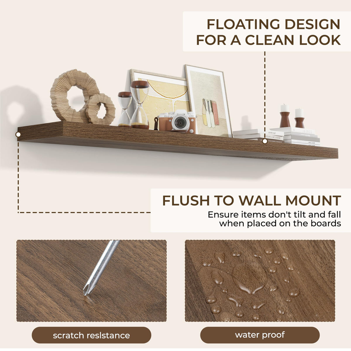 RICHFOCUS display shelf ideal for photos, trophies, and keepsakes.