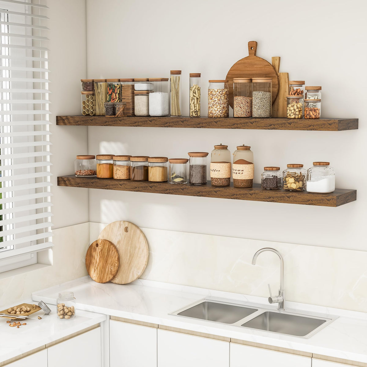 RICHFOCUS rustic brown wood grain surface adds warmth to any modern room.
