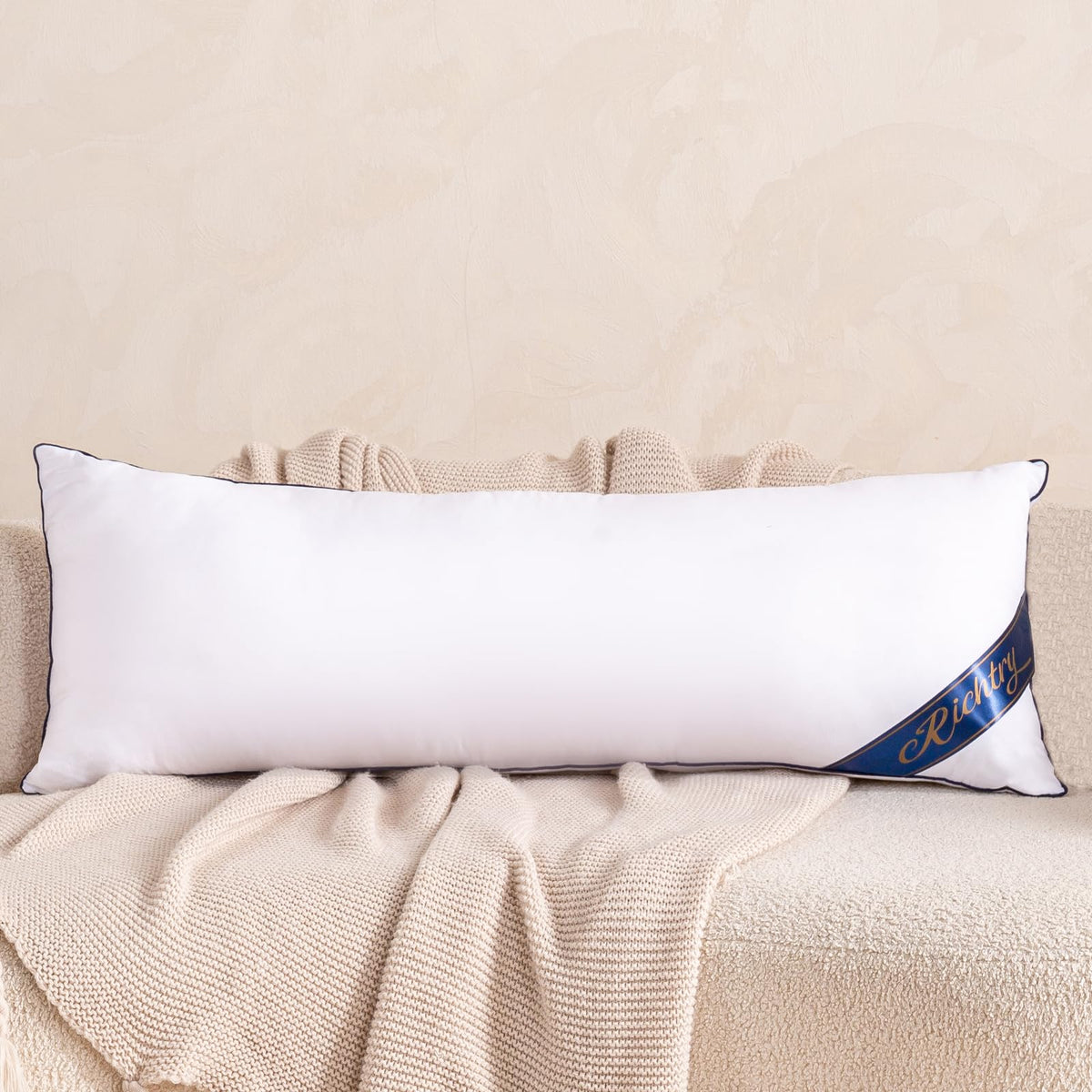 Richtry Premium memory foam insert shown as a lumbar pillow with 14x36 dimensions for lounge comfort