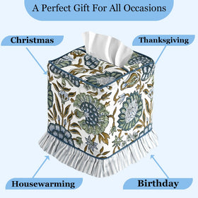 Ridhi artisan cotton textile tissue box cover blends practicality with style