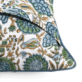 Ridhi pillow cover helps refresh spring decor with subtle pattern.