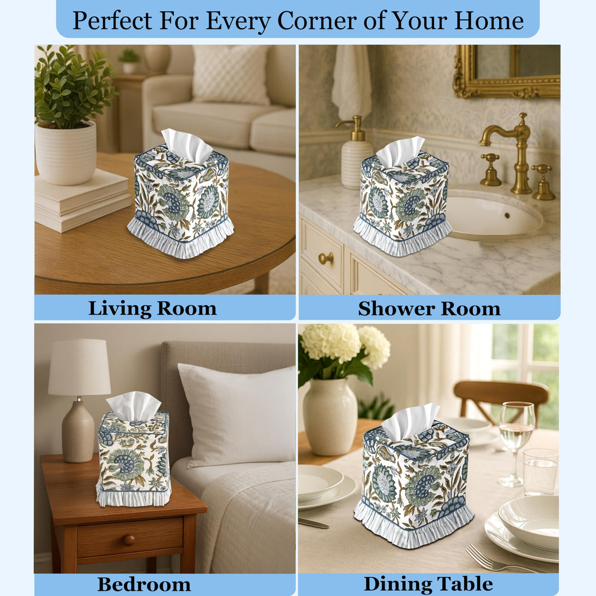 Ridhi bedroom decor tissue box cover elevates table surfaces