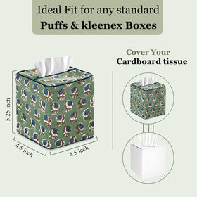 Ridhi block print cotton decorative tissue box cover coordinates with any style