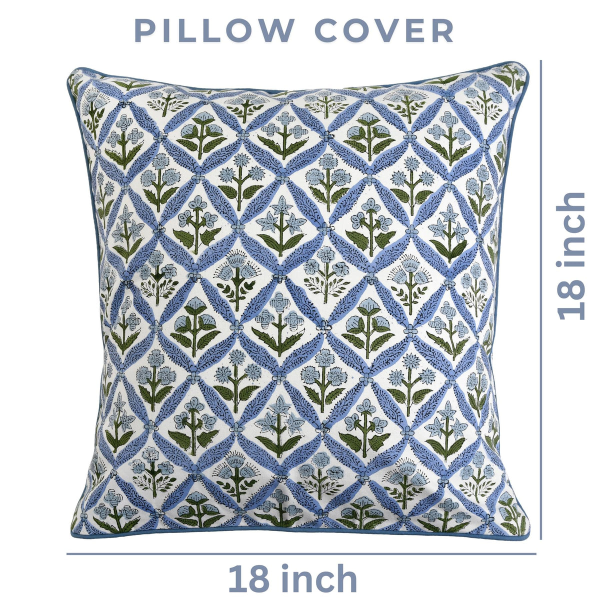 Ridhi boho farmhouse pillow cover in steel blue complements modern and rustic decor