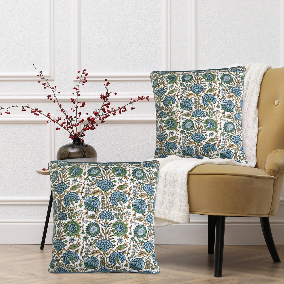 Ridhi cotton pillow cover resists wear while keeping colors vibrant in daily use.