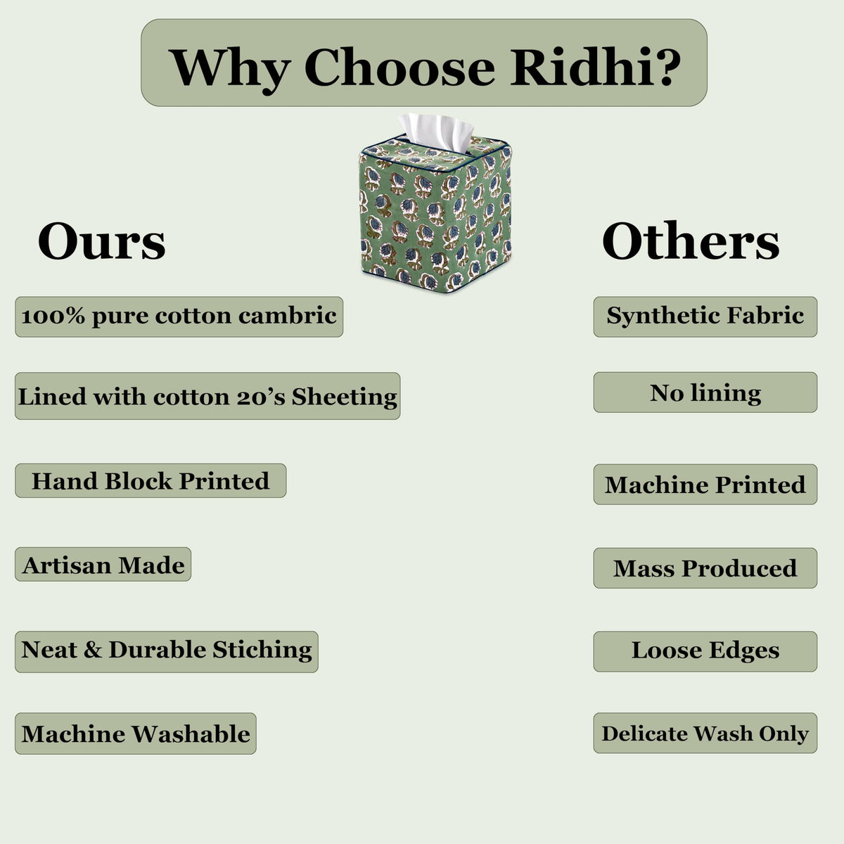 Ridhi office desk tissue box cover adds professional polish