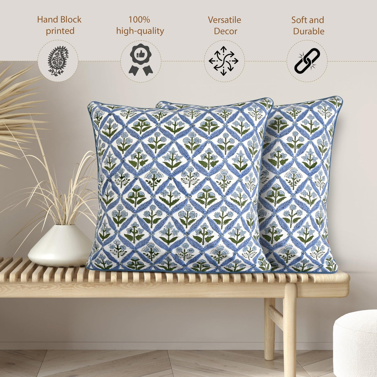 Ridhi 18x18 pillow cover ideal for gifting on birthdays, weddings, or housewarmings