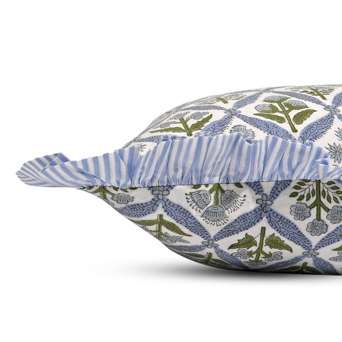 Ridhi soft cotton canvas pillow cover in steel blue for daily use