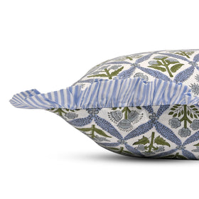Ridhi soft cotton canvas pillow cover in steel blue for daily use