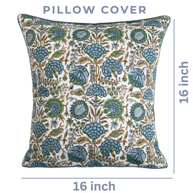 Ridhi asparagus green pillow cover 16x16 adds versatile seasonal warmth to any seating area.