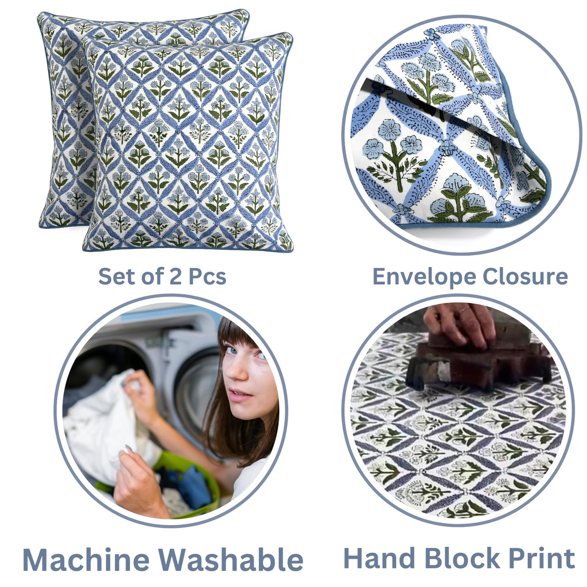 Ridhi soft cotton pillow cover provides cozy texture for spring gatherings