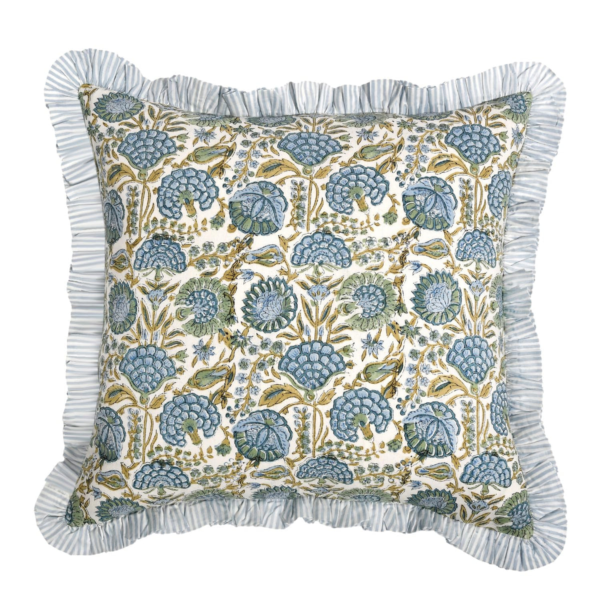 Ridhi asparagus green pillow cover complements spring and Easter home styling.
