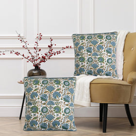 Ridhi spring-refresh pillow cover brightens any room with green hues.