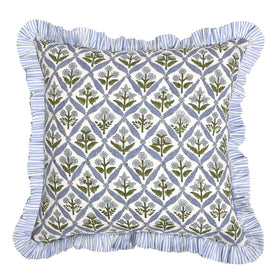 Ridhi steel blue pillow cover complements modern home styling across rooms