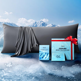 Rifens Ice-Cooling Body Pillowcase close-up showing cool, smooth fabric for hot sleepers.