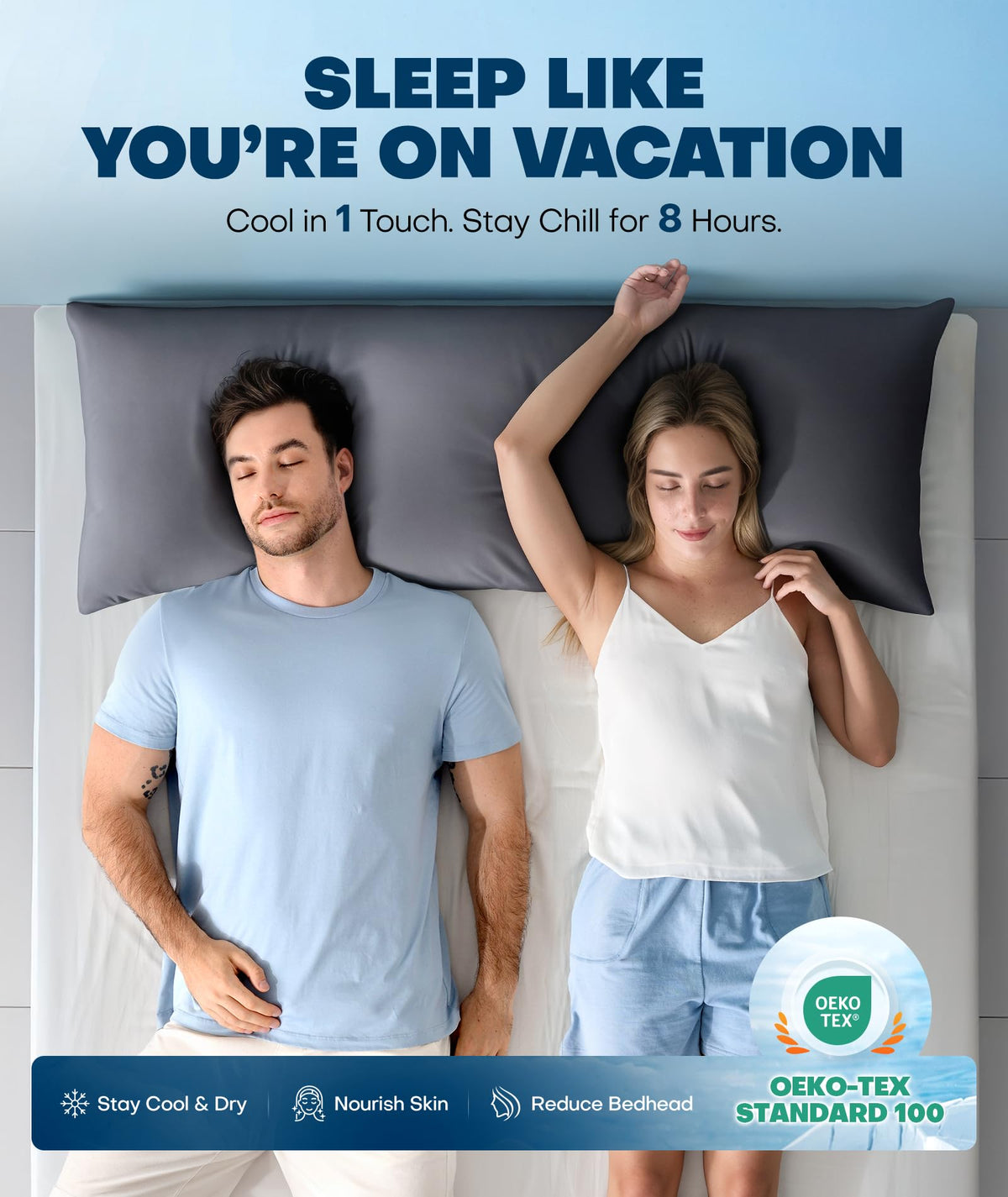Rifens long pillowcase 20x54 fit ensures a snug look for body pillows.
