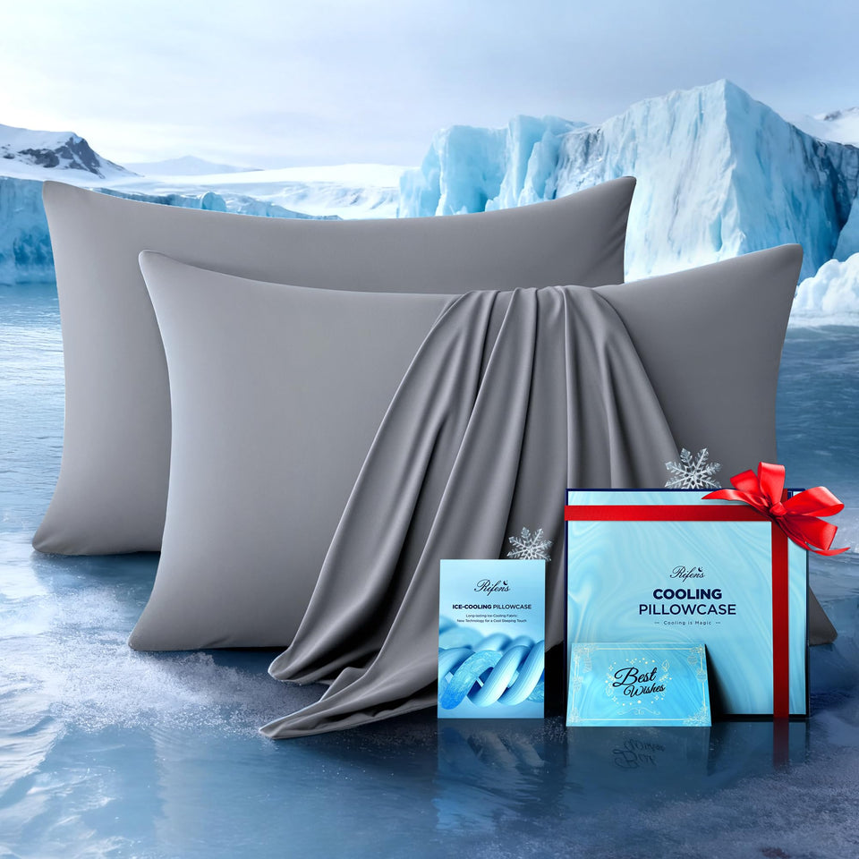 Rifens Ultra-Chill pillowcase cool touch for hot sleepers.