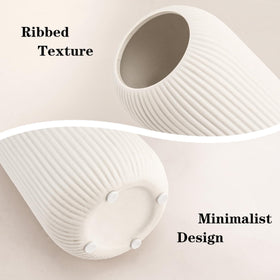 RIKBVOM 8-inch ceramic vase creates a polished dining centerpiece.