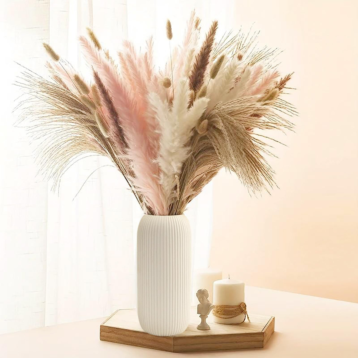 RIKBVOM glazed ceramic vase, durable and easy to clean.