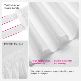 RIMELA dorm bedskirt drapes around mattress and frame