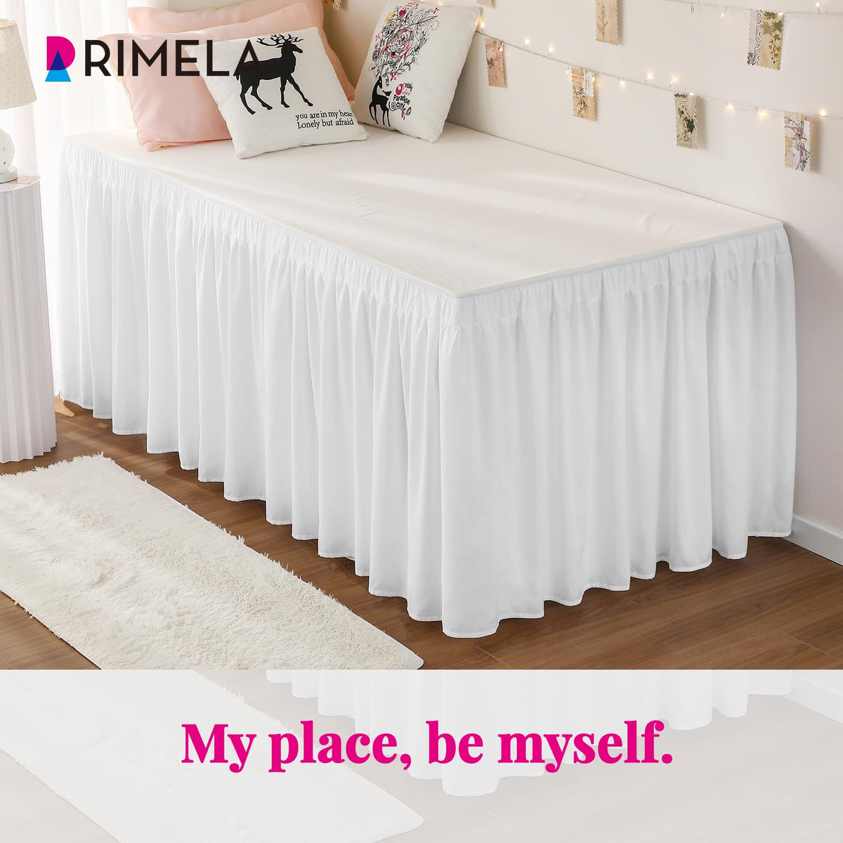 RIMELA twin xl bedskirt with 36 inch drop envelops the mattress