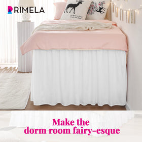 RIMELA machine washable white bedskirt keeps dorms clean and fresh