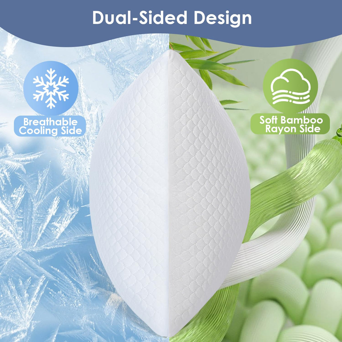 RIMIY crystal-cut shredded memory foam fill for stable support and long-lasting loft.