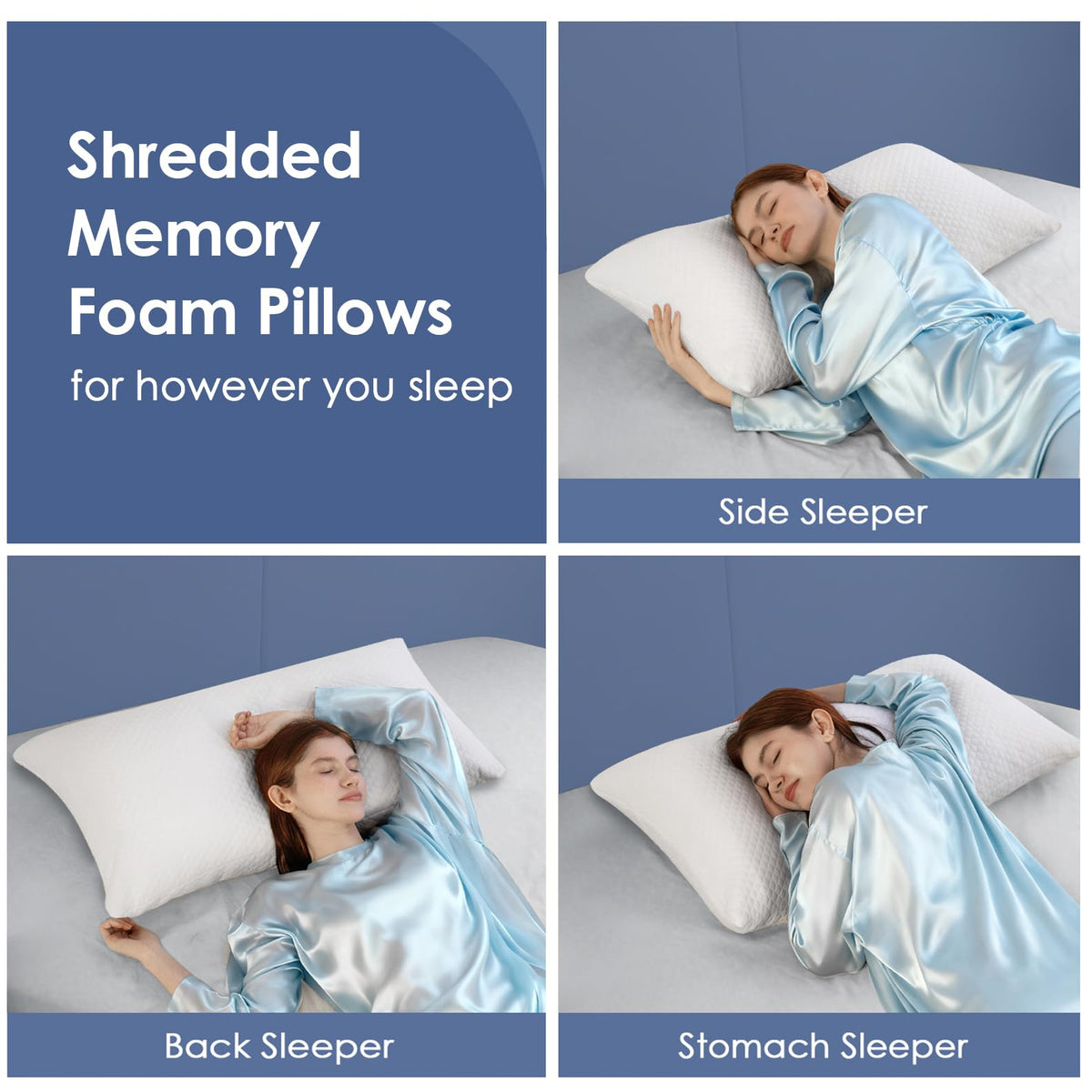 RIMIY king-size 2-pack setup ready for versatile sleep position testing.