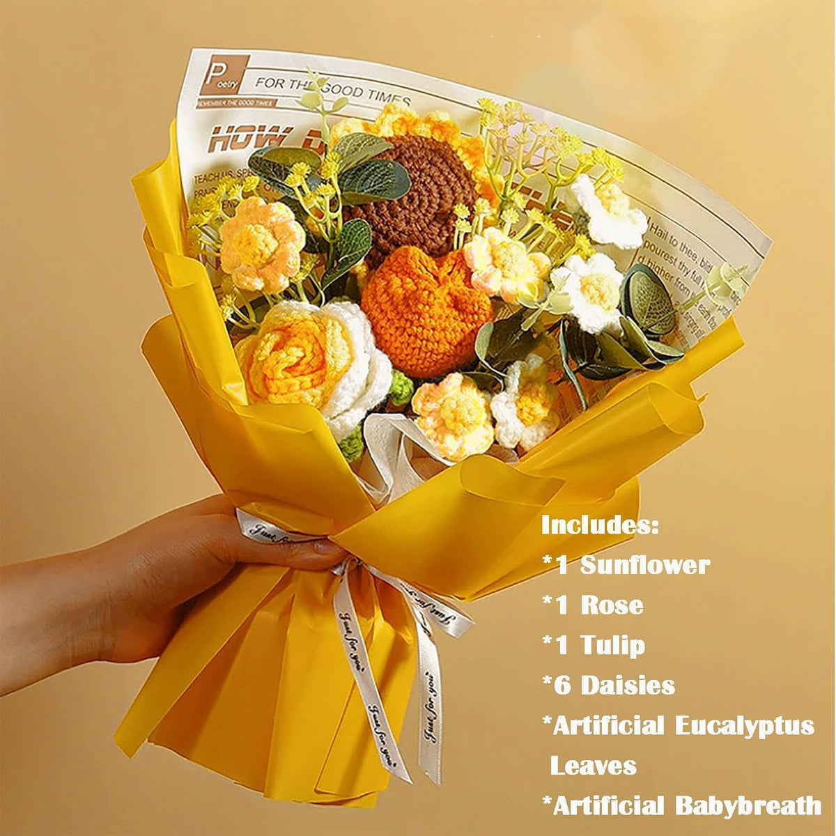 Rimvoe crochet rose bouquet adds timeless charm for gift-giving and keepsake.