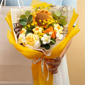 Rimvoe crochet tulip bouquet pairs well with spring decor and celebrations.